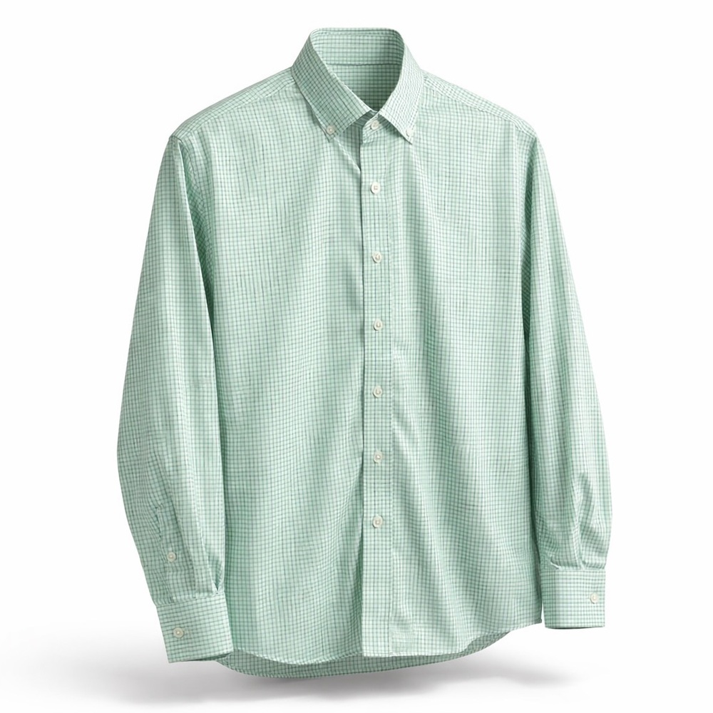 MICHAEL Michael Kors Pastel Mint Plaid Check Non-Iron Button Down Shirt Neck 17
